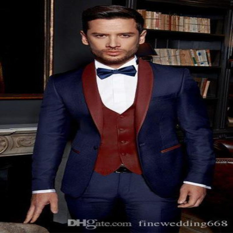 One Button Groomsmen Notch Lapel Groom Tuxedos