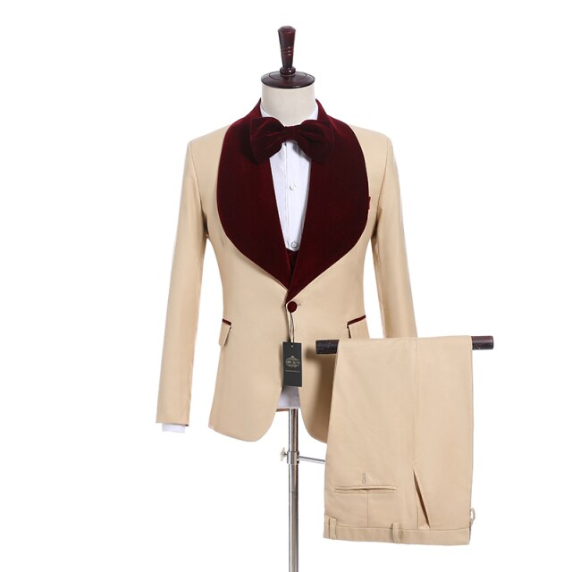 One Button Groomsmen Notch Lapel Groom Tuxedos