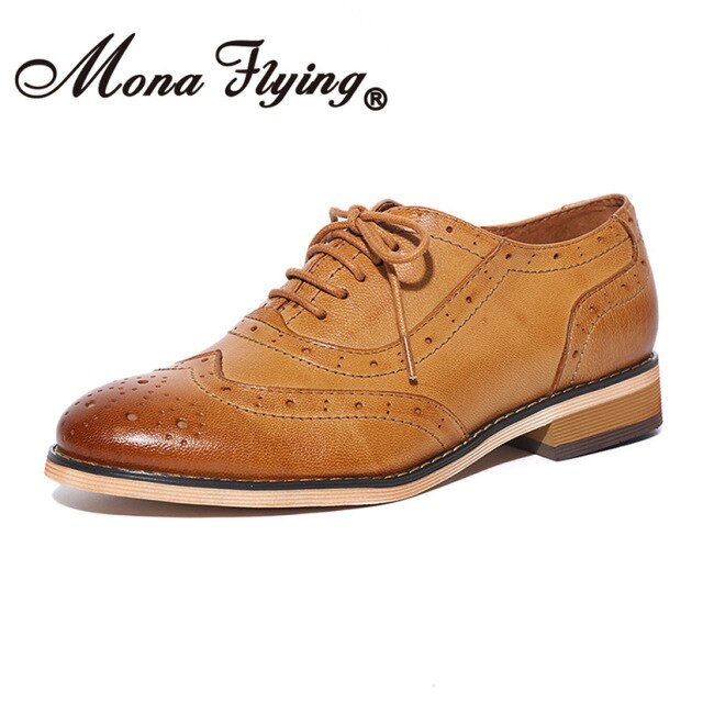 Leather Oxfords Shoes Stylish Perforated Wingtips