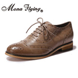 Leather Oxfords Shoes Stylish Perforated Wingtips
