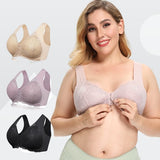 Front Closure Wireless Gather Bralette Push Up And Lace Bras