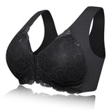 Front Closure Wireless Gather Bralette Push Up And Lace Bras