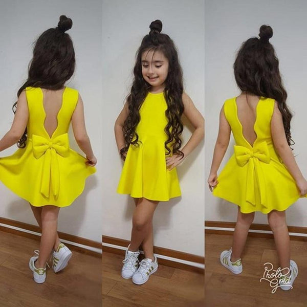 Backless Big Bow Baby Girl Clothes Kids