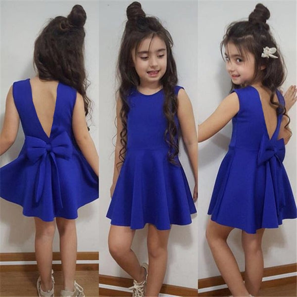 Backless Big Bow Baby Girl Clothes Kids