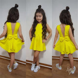 Backless Big Bow Baby Girl Clothes Kids