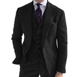 Men‘s 3 Pieces Green Wool Retro Suits
