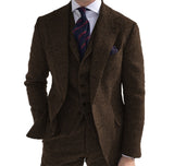 Men‘s 3 Pieces Green Wool Retro Suits