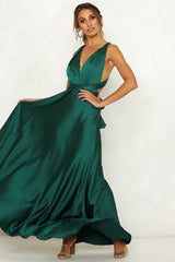 Backless Pink Green Spaghetti Strap
