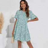 Clothing Boho O-Neck Short Sleeve Loose