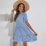 Clothing Boho O-Neck Short Sleeve Loose