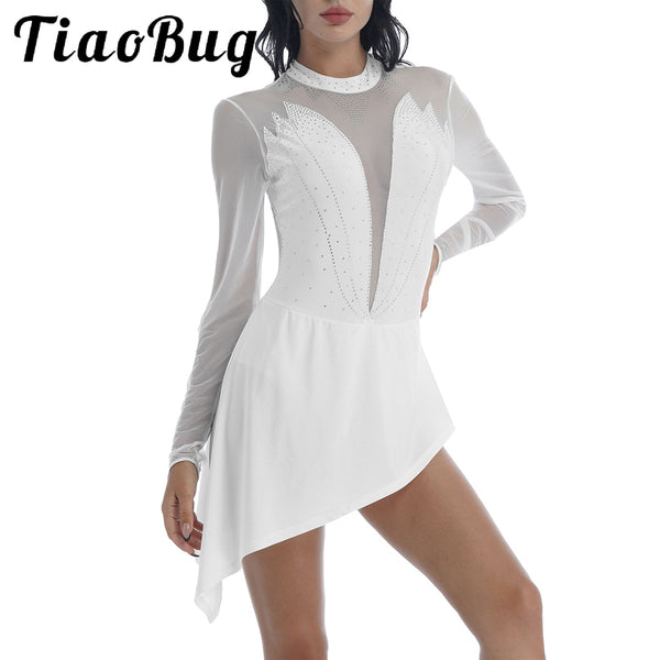 Mesh Long Sleeve Gymnastics Ballet Dress