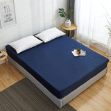 1Pc Cotton Fitted Solid Color Bed Sheet