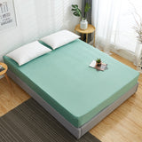 1Pc Cotton Fitted Solid Color Bed Sheet