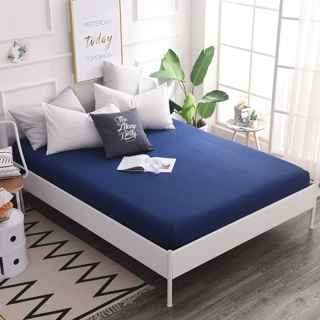 Cotton Fitted Sheet Quality Solid Color Bed Sheet