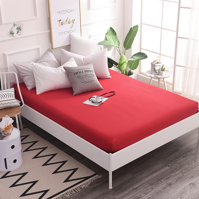 Cotton Fitted Sheet Quality Solid Color Bed Sheet