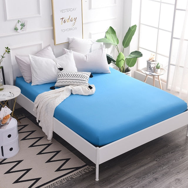 Cotton Fitted Sheet Quality Solid Color Bed Sheet