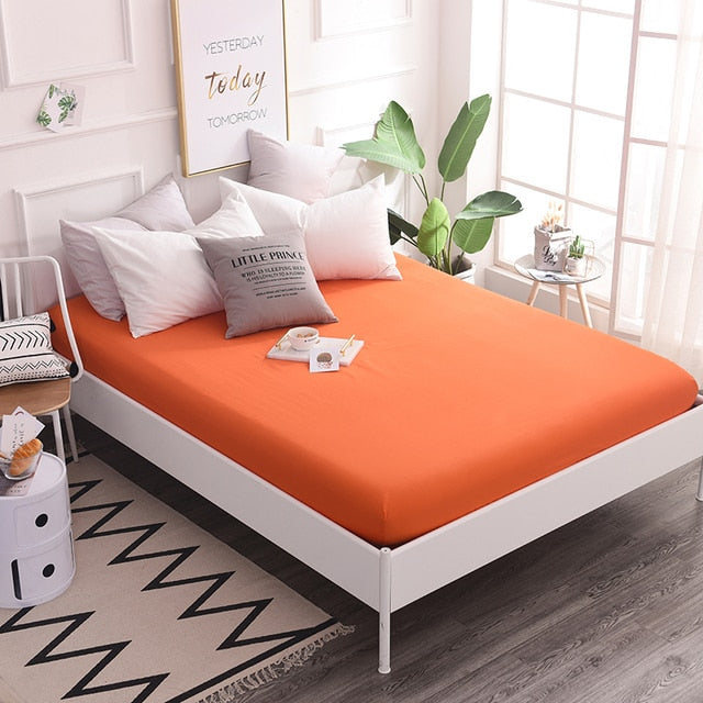 Cotton Fitted Sheet Quality Solid Color Bed Sheet