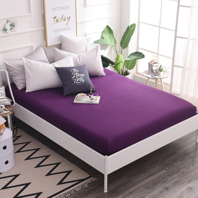 Cotton Fitted Sheet Quality Solid Color Bed Sheet