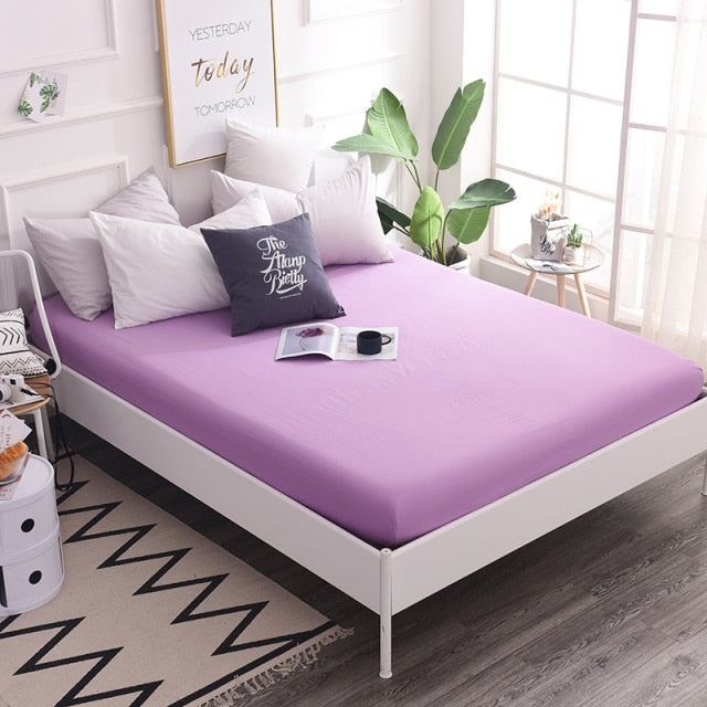 Cotton Fitted Sheet Quality Solid Color Bed Sheet