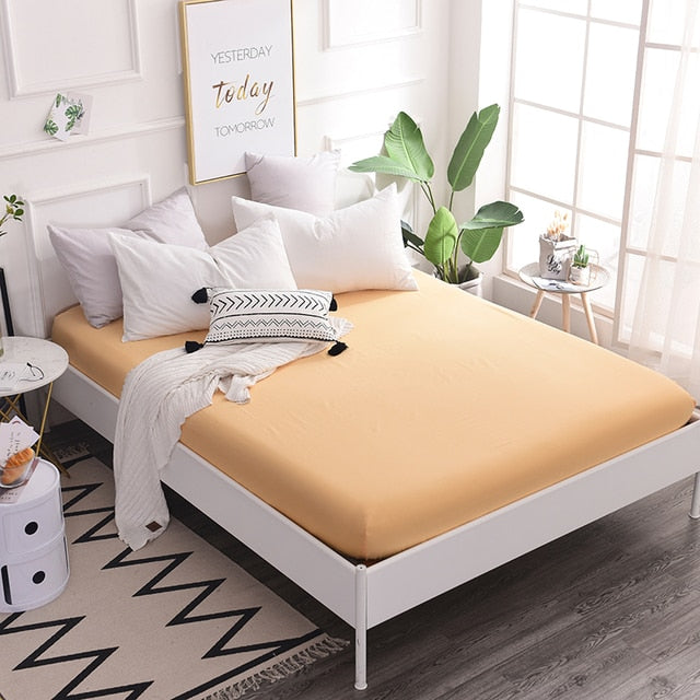 Cotton Fitted Sheet Quality Solid Color Bed Sheet