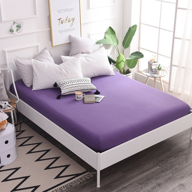 Cotton Fitted Sheet Quality Solid Color Bed Sheet