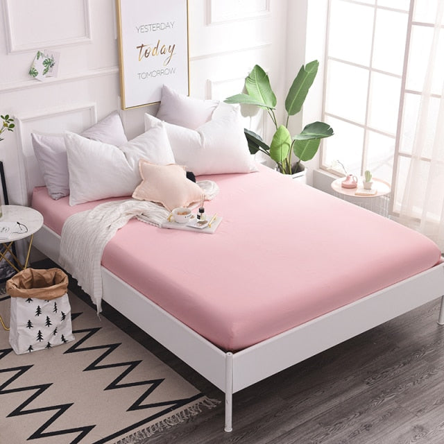 Cotton Fitted Sheet Quality Solid Color Bed Sheet