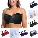 Smooth Padded Convertible Strapless Half Cup Bra