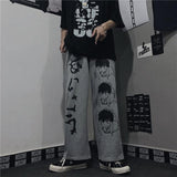 Anime Print Wide Leg Pants Women