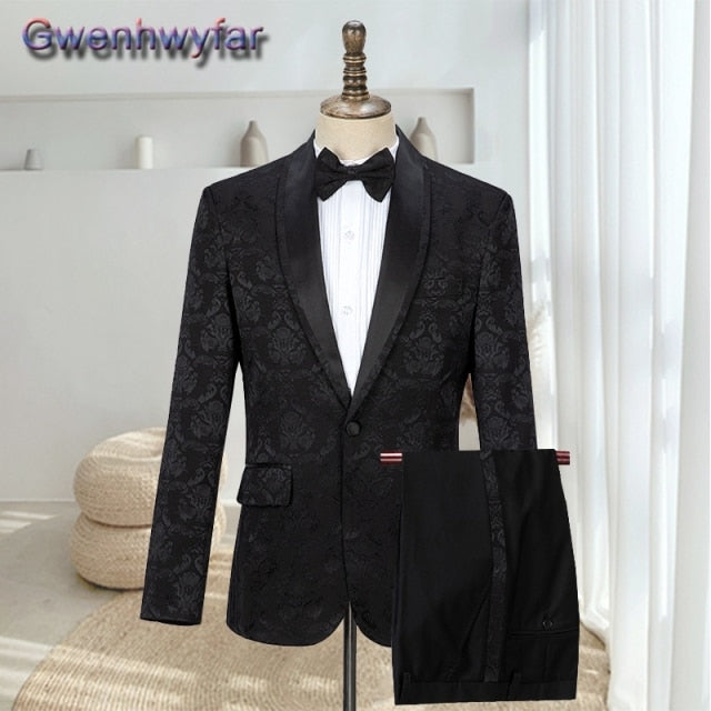 Gwenhwyfar Men's Red Weding Formal Suit, 2021 Custome Homme Mariage, New Tailored Groomsmen Tuxedos,2 Pieces Set Terno Masculino