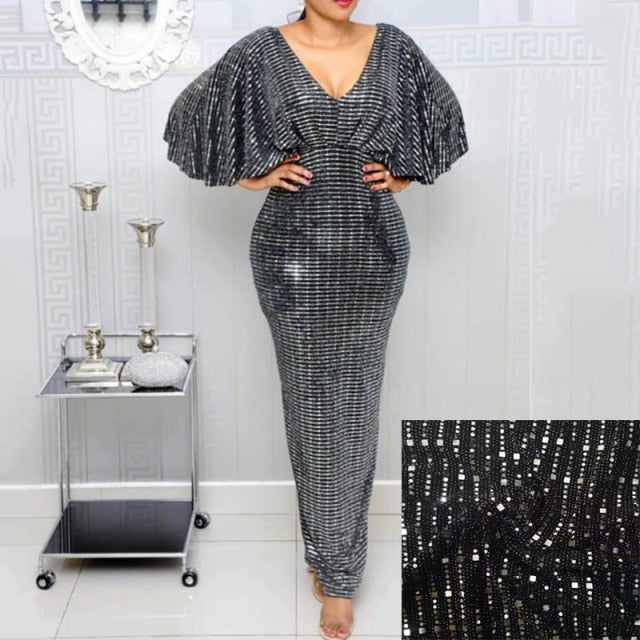 Luxury Gray Party Women Long Pencil Dresses
