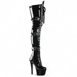 Sexy Fetish Shoes Over The Punk Knee 15CM Ultra High Heels Stripper Platform Long Boots Women Pole Dance 6 Inch Gothic Strappy