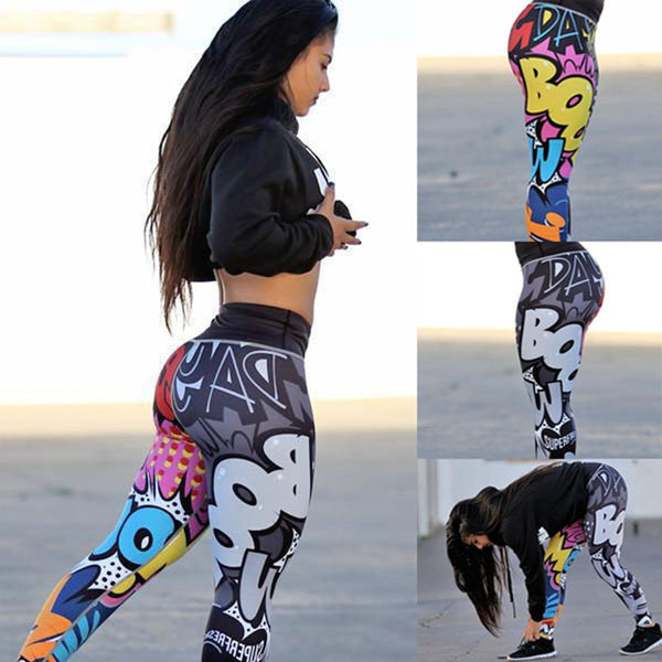 Women Digital Printing Workout Fitness Long Scrunch Bums Leggings