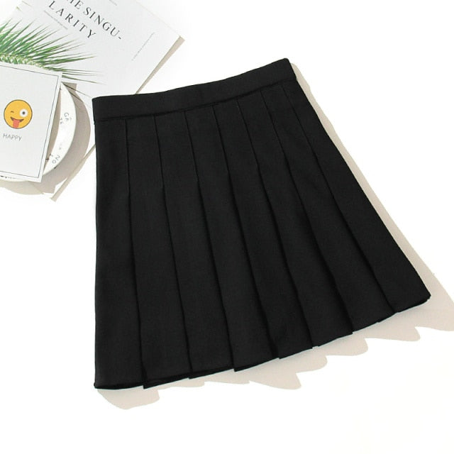 High Waist Mini Skirts Punk Pleated Gothic Streetwear