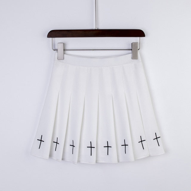 High Waist Mini Skirts Punk Pleated Gothic Streetwear