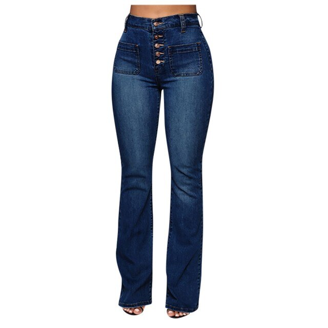 Women's Pants Flare Leg Jeans Women Mid Waist Slim Loose Bell Pants Stretch Casual Split Washed Mom Fashion Trousers #T3G