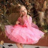 Gardenwed Glitter Illusion V Neck Girl