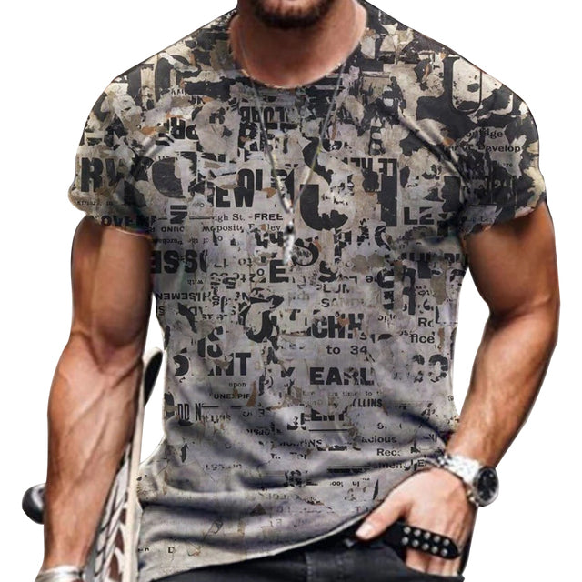 Vintage Oversized Short Sleeve T Shirts Ethnic Style 3D Print