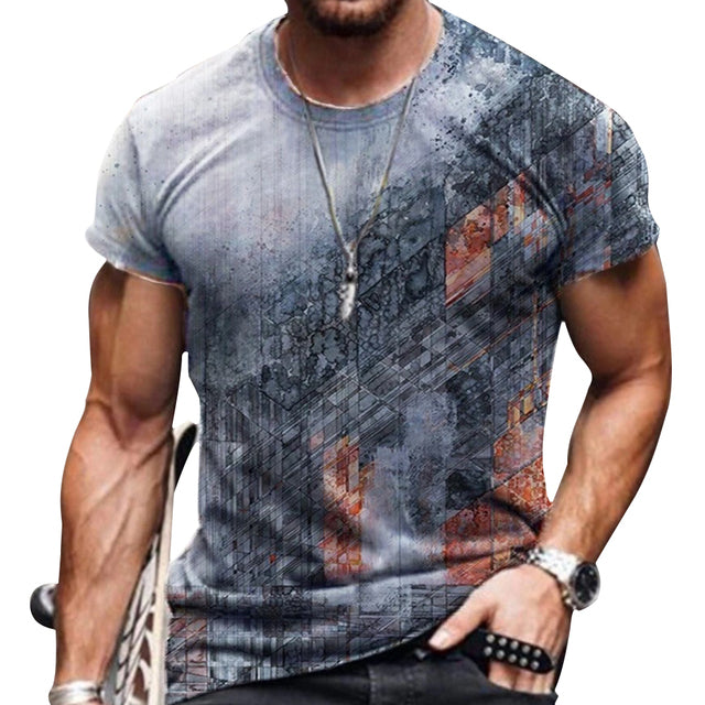 Vintage Oversized Short Sleeve T Shirts Ethnic Style 3D Print