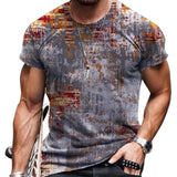 Vintage Oversized Short Sleeve T Shirts Ethnic Style 3D Print