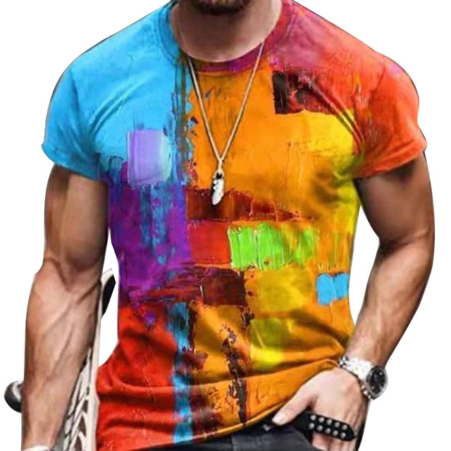 Vintage Oversized Short Sleeve T Shirts Ethnic Style 3D Print