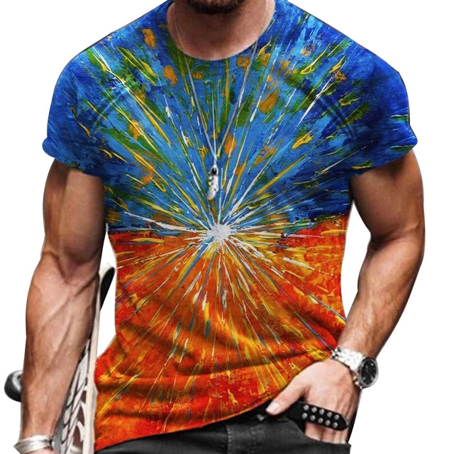 Vintage Oversized Short Sleeve T Shirts Ethnic Style 3D Print