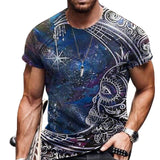 Vintage Oversized Short Sleeve T Shirts Ethnic Style 3D Print