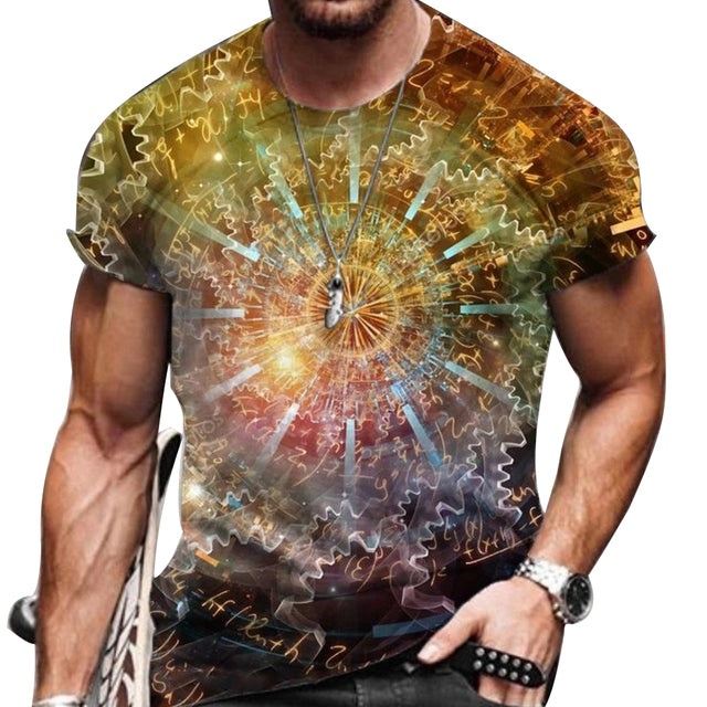 Vintage Oversized Short Sleeve T Shirts Ethnic Style 3D Print