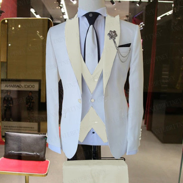 Men 3 Pieces Wedding Men Suit