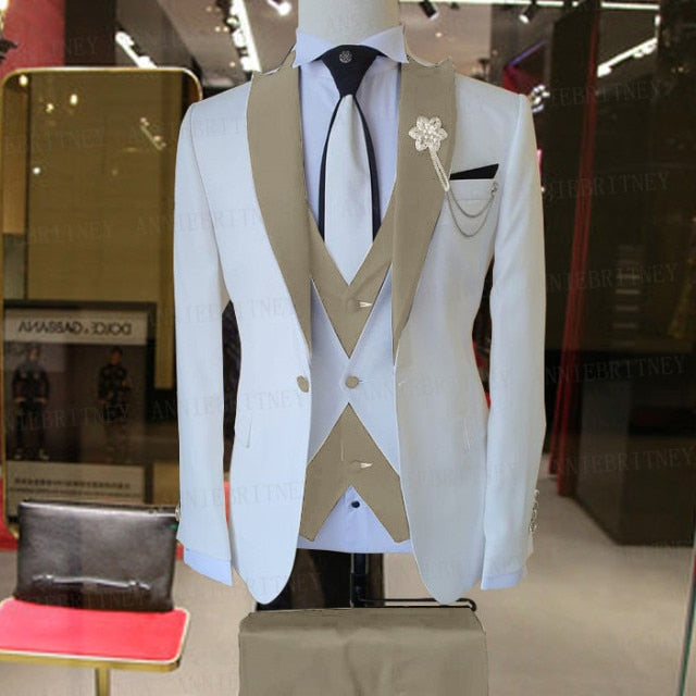 Men 3 Pieces Wedding Men Suit