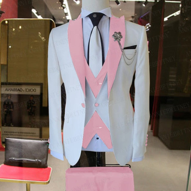 Men 3 Pieces Wedding Men Suit