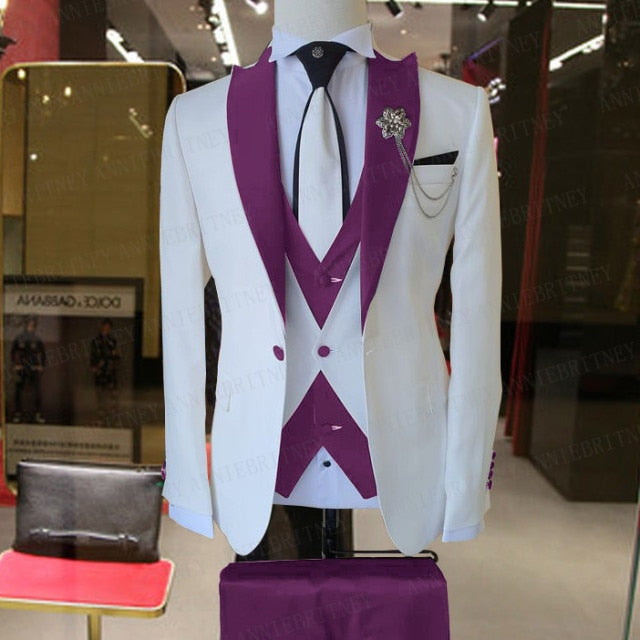Men 3 Pieces Wedding Men Suit