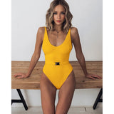 Plunge Neck Swimwear Women Backless Brazilian Monokini