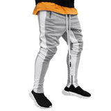 Jogging Pants Block Zip Pockets