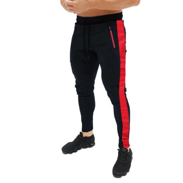 Zipper Jogging Pants Drawstring Pockets